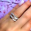 Wedding Rings Huitan Stylish Women Party Finger Metal Silver Color Delicate Female Accessories Birthday Gift Fashion Jewelry Wynn22