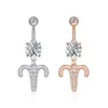 Dingle tolv konstellationer Body Belly Button Rings 14g Zircon Constellation Charm Navel Skivstång för både män och Momen