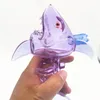 Glazen water bong 14,4 mm vrouwelijke gewricht paarse haaienvorm waterpijpkope rig
