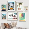 Lato Travel Vacation Seaside Landscape Wall Art Canvas Malarstwo Nordic Plakaty i drukuje zdjęcia ścienne do salonu Decor