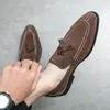 Loafer Männer Schuhe Faux Wildleder Einfarbig Lässige Mode Quaste Täglichen Professionellen Bankett Einfache Klassische Jugend One Pedal Peas Schuhe DH888