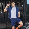 Самчатая уличная спортивная костюма Men Sets Casaul Slim Sporting Suit Mens Masculino Shothirt Shorts Shorts Shorts 220609