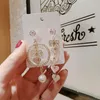 Boucles d'oreilles en peluche lustre coréen rose coeur nœud nœud femme drop déposer des bijoux de mode accessoires en gros de la fête en gros