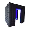 Cabine fotográfica inflável de LED preto atraente com portas duplas Gabinete portátil do gabinete de cubo branco para venda 2.4x2.4m