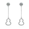 Stud Fashion S925 Silver Needle Zelina Studörhängen Lång Tassel Gourd Shining Diamond Ear Rings Wedding Jewelry R230619