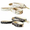 Classic Plaid Pattern Dog Collars Harness and Leash set Designer PU Leather Dog Collar Snake Skin Pet Leashes for Small Medium Large Dogs Poodle Yorkshire Cream B56