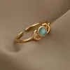 Ringos de casamento dedo opal para mulheres aço inoxidável Cristal de pedras de ouro anel Anel Handmade estético Anilos Jewelry Gift 2023