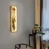 Mural Wall Lamps Ultra-thin Creative Chinese Style Aisle Copper Living Room Background Fixture Porch Bedroom Bedside Painting Lights