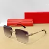 Ny modedesign Solglasögon 8200762 Square Frame Rimless Exquisite Cut Lens Simple and Popular Style Versatile Outdoor UV400 Protective