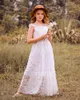 Girl's Dresses Princess Bohemia White Lace Dress Baby Kids Flower Girls Wedding Party Long Teenage Elegant Clothes For 3 4 6 8 10 12Y