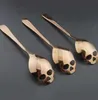 DHL Sugar Skull Tea Spoon suger rostfria kaffeskedar dessert sked glass bordsartiklar colher kök tillbehör 100 st f0527