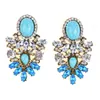 Retro court trend alloy earrings bohemian style cracked gemstone earrings female CX220402