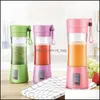 Konst och hantverk Arts Gifts Home Garden Portable Electric Fruit Juicer Cup Vegetabiliska citrus Blender Juice Extractor Ice Crusher med USB C