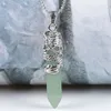 Tribal Totem DragonShaped Natural Stone Pendant Halsband Hexagonal Aura Bullet Crystal Column Smycken Parmodeller AB6369437389