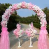 Ghirlande di fiori decorativi 2,5 m Arco in ferro da sposa in metallo Supporto per fiore artificiale Fiore di ciliegio fai da te per guida stradale per feste sullo sfondoDecorativo