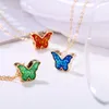 Pendant Necklaces Cute Butterfly For Women Bohemia Jewellery Rose Gold Color Choker Chains Wedding Jewelry Wholesale Gift KBN329Pendant