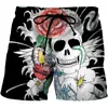 Herrshorts Summer Men's Beach Dark 3D Skull Pattern Board Women's Hip Hop Plus Size Clothing for Menmens Naom22
