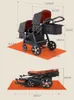 Strollers# Twin Baby Sroller 2022 Luxury Double Stroller Can Sit High Landscape Folding Umbrella Four Wheel Quality CartStrollers#