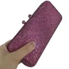 Fuch elegant clutch bags Clutch Long Evening Bags Wedding Party Dinner Rhintone Handbag Bridal Purse