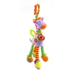 소프트 기린 동물 핸드벨 딸랑이 봉제 4 색 유아 개발 핸들 장난감 테이더 베이비 장난감