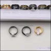 Band Rings Jewelry 20Pcs Cool Spinner Chain Stainless Steel Rotatable Ring For Women Men Party Gifts Mix Color Who Dh9Vc