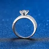Prawdziwe pierścienie 14k białe złoto 4 zębowe petite ed winorośl 1ct diamentowy pierścionek zaręczynowy Obietnica Prezent Bridal Jewelry 2208133467618