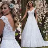Underbart bröllop 2022 klänningar brudklänning spetsapplikation från axel svep tåg anpassat tillverkat plus size dubai strand vestido de novia 403