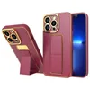 Luxury Plating TPU Pu Leather Foldble Stand Holder Plated Cases Electropated Sockproof Camera Lens Protection Cover för iPhone 14 13 12 11 Pro Max XR XS X 8 7 6 Plus