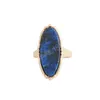 Gold Oval Oval Turquesa Lapis Lazuli Azul Anéis de pedra natural Moda Interior Dia 1.7cm Jóias de banda colorida de ouro para mulheres