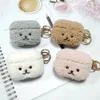 Custodie per auricolari Cute Fluffy Bear per Apple Airpods 3 1 2 Pro Cover Cartoon Bella pelliccia Cover Fit Airpod 3 2021 custodia