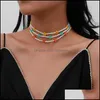 Chokers kettingen hangers sieraden Europese stijl kleine daisy ketting eenvoudige rijstkraal voor vrouwen kralen korte vakantie groothandel choker d