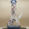 8 Inch Premium Blue Tip and bottom Anime Theme Frog Hookah Water Pipe Bong Glass Bongs With 14mm Downstem And Bowl 2 In 1