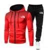 Męskie dresy Jesień/zima Dres Męskie wędkarskie bluzy z kapturem Plus polar Outdoor Sporty Ciepłe spodnie z długim rękawem Pulower Modna odzież