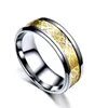 14 pezzi di anelli a fascia con motivo drago per coppia, fedi nuziali alla moda, gioielli maschili