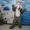 Personaggio dei cartoni animati del costume della mascotte del lupo grigio Dimensione adulta