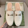 Designer Lofers Princetown Hausschuhe Echtleder Pantoletten Damen Loafer Metallkette Bequemer Freizeitschuh Spitze Samt Slipper