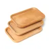 Square Fruits Platter Dish Wooden Plates Dish Dessert Biscuits Plate Dishes Tea Server Trays Wood Cup Holder Bowl Pad Tableware Tray TH0054