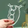Clear Portable Glass Water Pipe Hand Pipes with Four Finger Holes Thick Pyrex Oil Burner Tobacco Smoking Tube New Type Recycle Bubbler Glass Tubes Cool Gifts