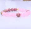 Braccialetti elastici con ciondoli elastici in fili di perline di pietra naturale da 8 mm per uomo donna Sport gioielli energetici fatti a mano per feste