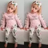 3pcs infantil roupas meninas roupas nascidas de outono de manga longa plufla tops de algodão floral roupas de fiagem de fiagem