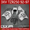 바디 키트 yamaha tzr250-r tzr250rr ypvs 3xv tzr250r 92-97 117no.112 TZR 250 TZR250 그레이 화이트 R r rrr250 1993 1994 1995 1996 1997 TZR-250 92 93 94 95 96 97 OEM 페어링