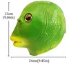 Party Masks Halloween Green Fish Head Funny Cosplay Costume unisex vuxen karneval huvudbonad lämplig för snygg klänning 230206