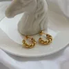 Hoop & Huggie Joolim High Quality PVD Gold Finish Classic Rope Earring Dainty Wholesale Trendy JewelryHoop Dale22