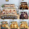 Egypt Duvet Cover Set Ancient Ian Script Comforter for Kids Boys Pharaoh Pyramid Bedding Tribal Quilt