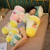 Pc Cute Summer Fruits Juice Soft Cup Cotton Stuffed Strawberry Orange Avocado Bubble Tea Cuddle Props Decoration Present J220704