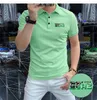 남자 짧은 슬리브 폴로 셔츠 핑키 콜러 머서리스트 면화 고급스러운 녹색 패션 남성 옷깃 셔츠 여름 캐주얼 탑 남자 의류 m-4xl