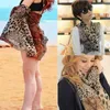 Fashion Leopard Scarf Korean Chiffon Wrap Shawl Stole Scarves For Women Elegant Long Neck Large