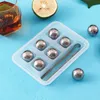 Stainless Steel Ice Cubes Football Shape Cooler Reusable Chilling Stones For Whiskey Wine Cooling Ball Party Bar Accessories