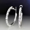 Hoop Huggie 여성을위한 Hoop Huggie Trendy Shiny Rhinestone Earrings Aesthetic Silver Color Crystal Crystal Ciercing Ear 액세서리 Jewelry206f