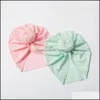 Caps Hats Accessories Baby Kids Maternity Newborn Baby Knot Turban Hat Knotted Twist Head Wrap Soft Cotton Hollow Donut Headband Dhwab